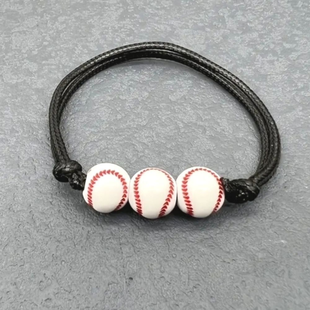 Unisex kids baseball adjustable charm bracelet - Picture 1 of 7